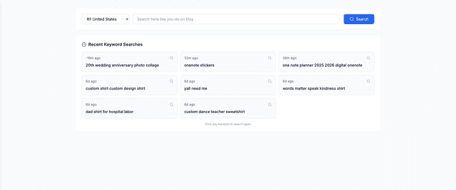 Recent keyword searches
