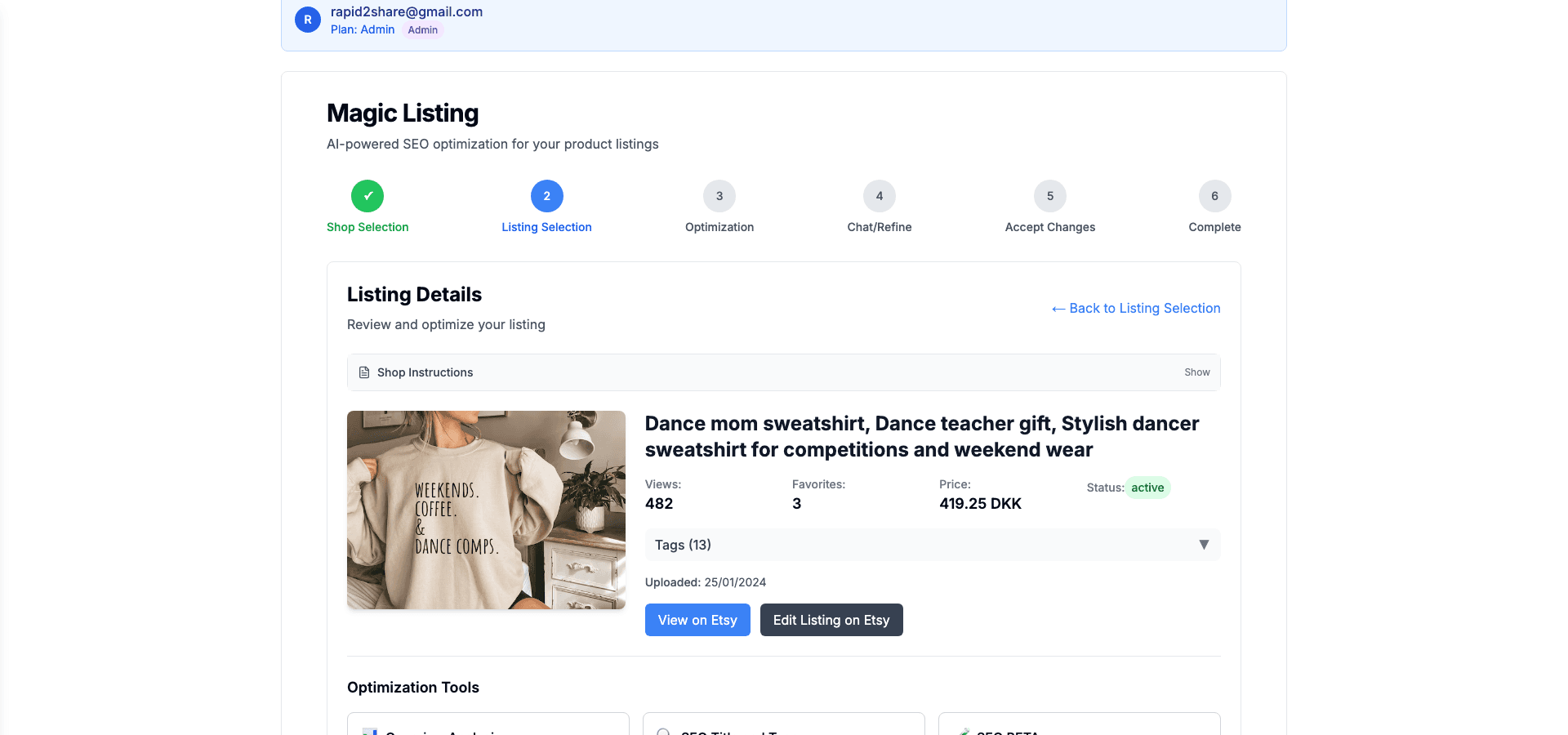 Magic Listing 6 Analysis Options