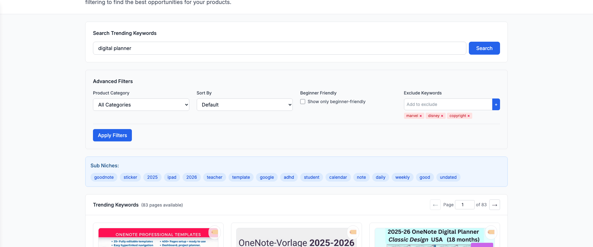 Etsy Trends Explorer - Digital Products with Hot Sales Signal